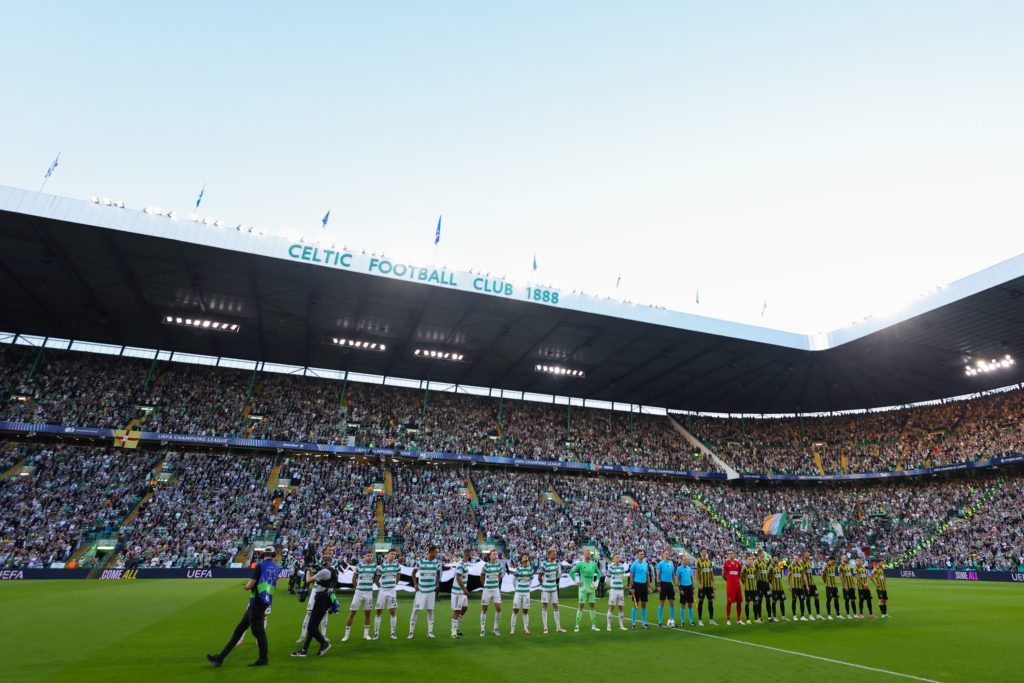 A view of the Celtic supporters packing out Celtic Park for Celtic v Kairat Almaty - UEFA Champions League Play-offs Round First Leg