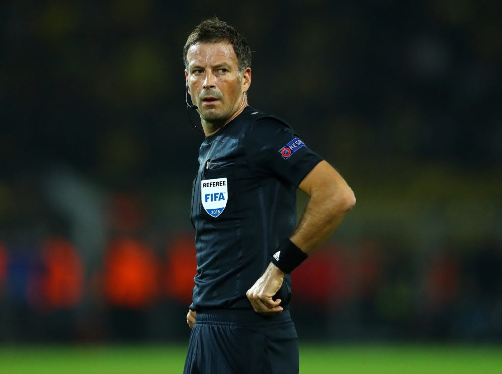 Mark Clattenburg looks on during Borussia Dortmund vs Real Madrid in the Champions League