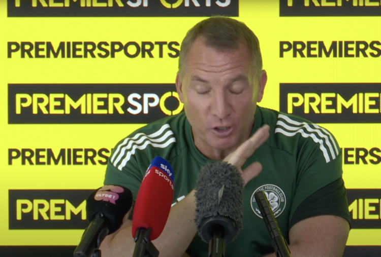 Brendan Rodgers reacts during Premier Sports Cup press conference in August 2025