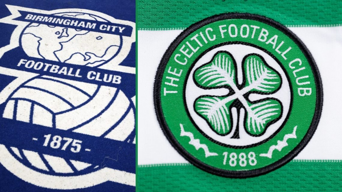 Detailed views of Birmingham City and Celtic badges