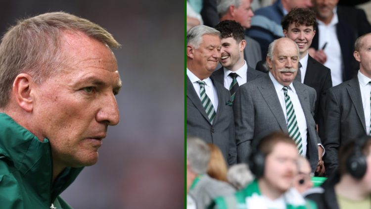Split image of Celtic manager Brendan Rodgers, Celtic CEO Michael Nicholson, Celtic chairman Peter Lawwell and Celtic majority shareholder Dermot D...