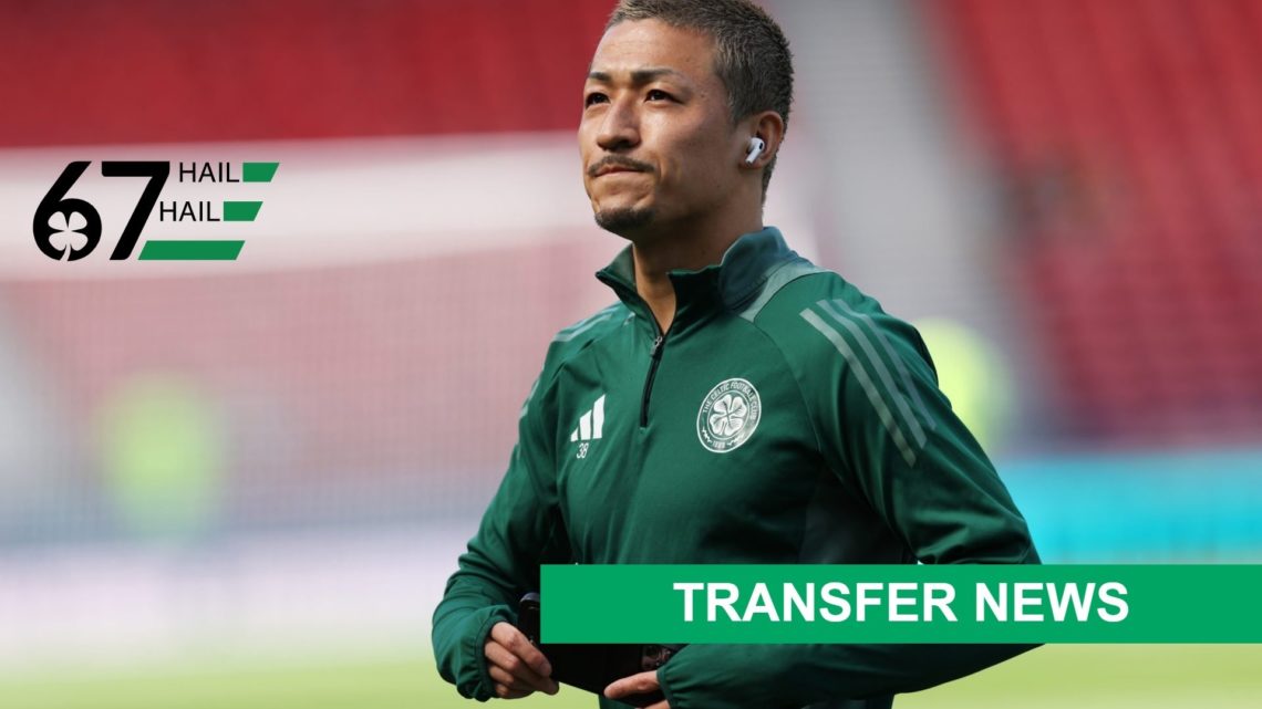 Celtic hero Daizen Maeda taking in the Hampden pitch prior to Scottish Cup final vs Aberdeen.