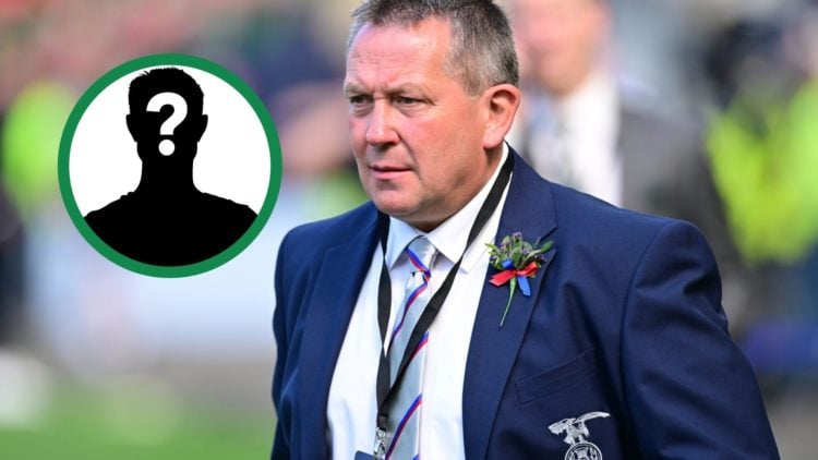 Billy Dodds in attendance for Celtic vs Inverness Caledonian Thistle in the Scottish Cup final, including an inset of a mystery player.
