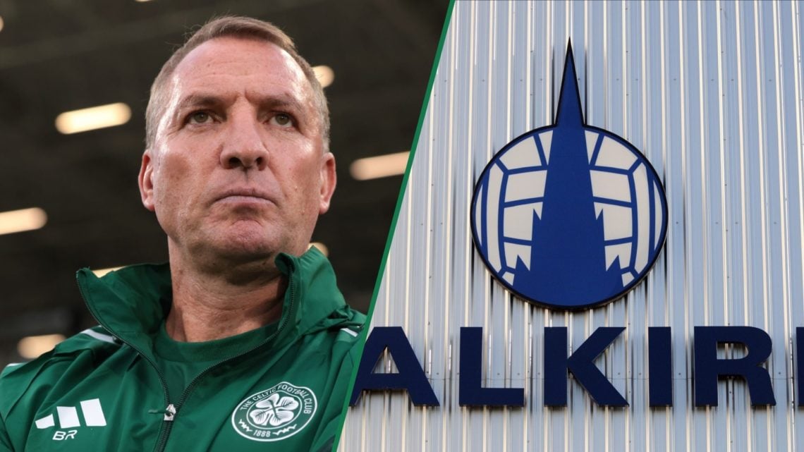 Brendan Rodgers looks on during Celtic vs Al Ahli in the Como Cup, A general view of the Falkirk Stadium