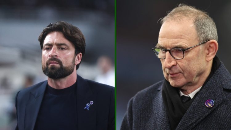 Split image of Rangers boss Russell Martin at Panathinaikos and former Celtic manager Martin O'Neill.