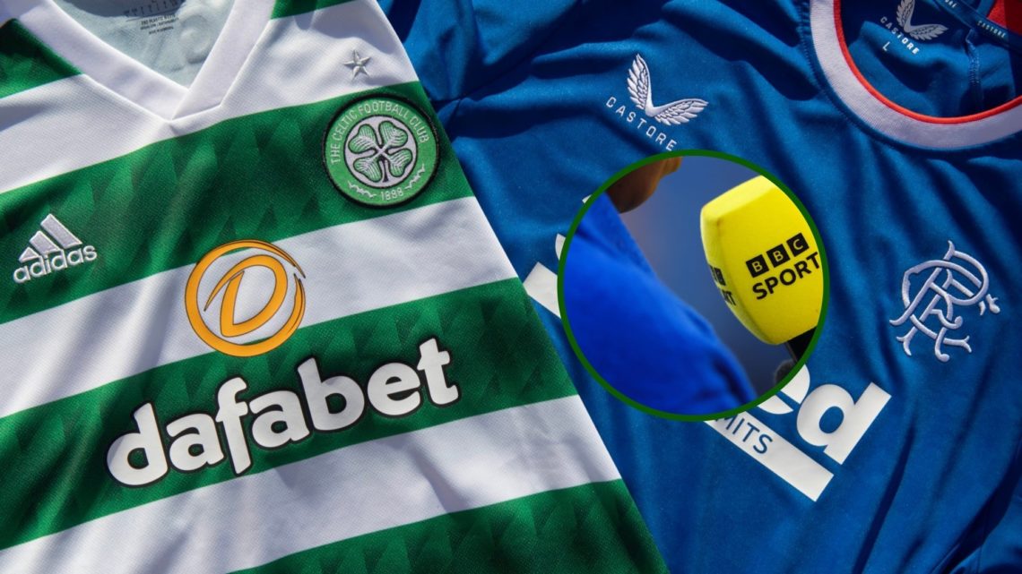Image of Celtic and Rangers tops with an