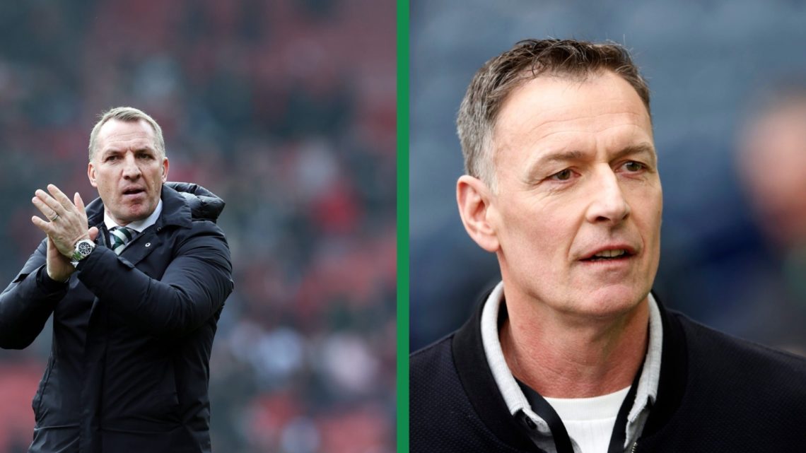 A split image of Brendan Rodgers applauding the Celtic fans and Chris Sutton arriving at Hampden Park for the Scottish Cup semi final between Celti...