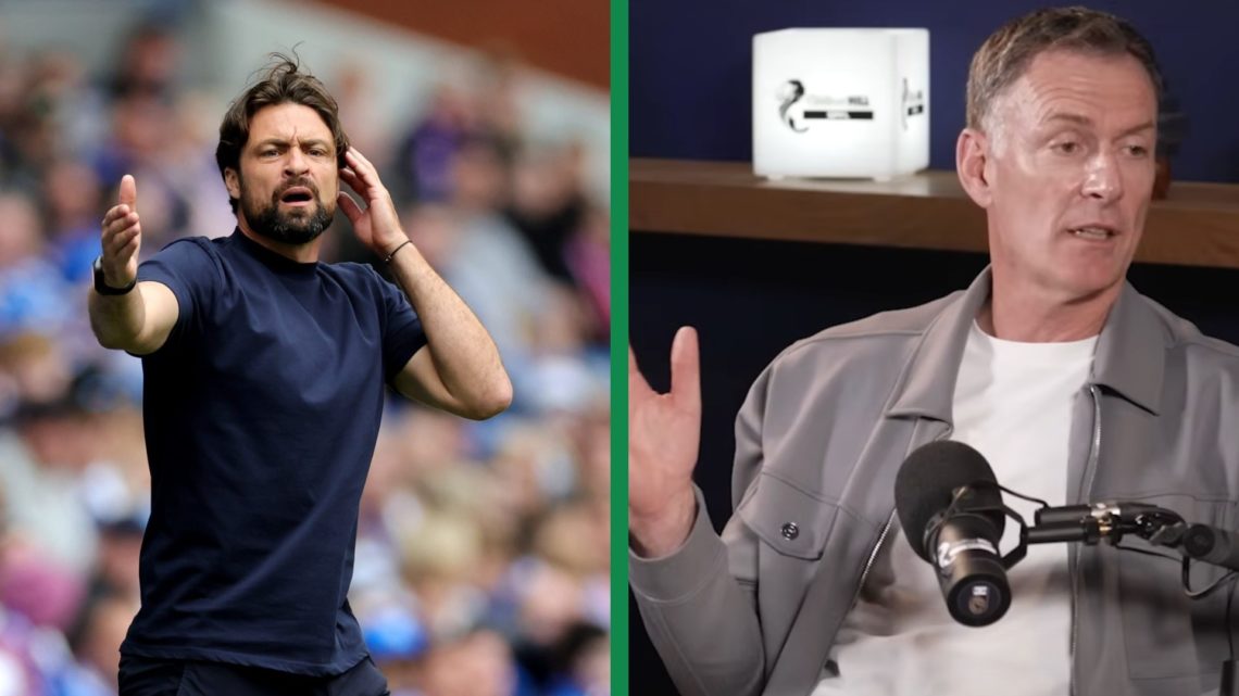 A split image of Russell Martin, Manager of Rangers reacting during their pre-season friendly match between Rangers and Middlesbrough at Ibrox Stad...
