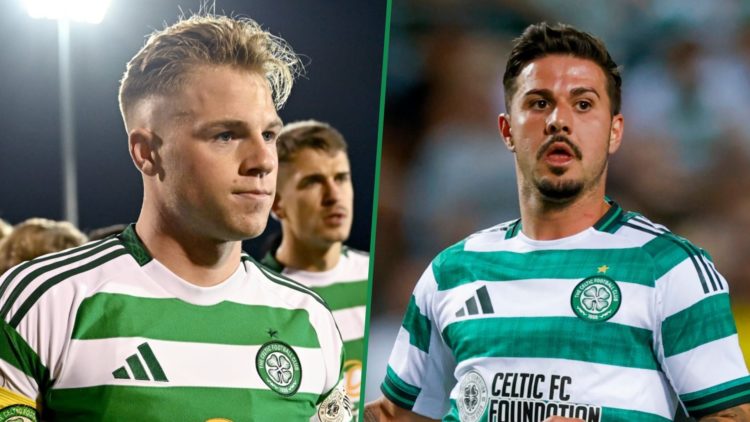 Stephen Welsh during Celtic vs Sligo Rovers friendly left and Celtic's Marco Tilio in action against Al-Ahli in pre-season right