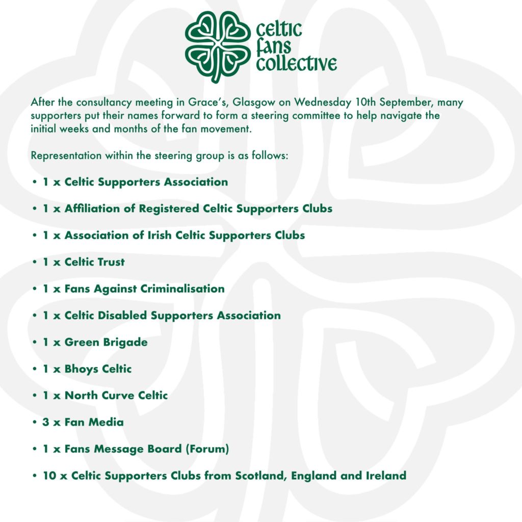 The Celtic Fans Collective steering group members.