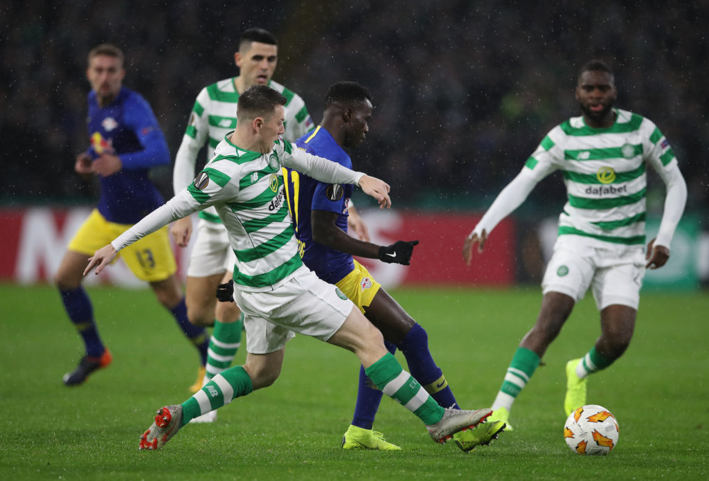 Callum McGregor of Celtic is seen in action during the UEFA Europa League Group B match between Celtic and RB Leipzig