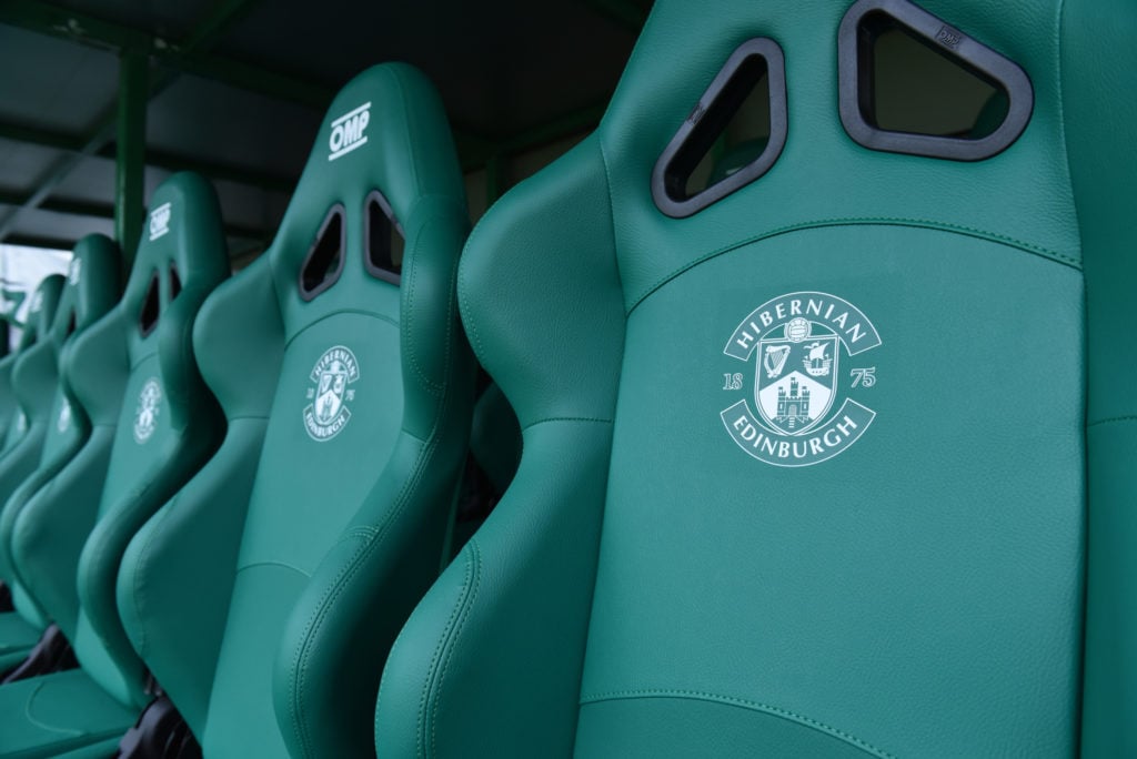 A general view of the dugout at Hibernian's Easter Road