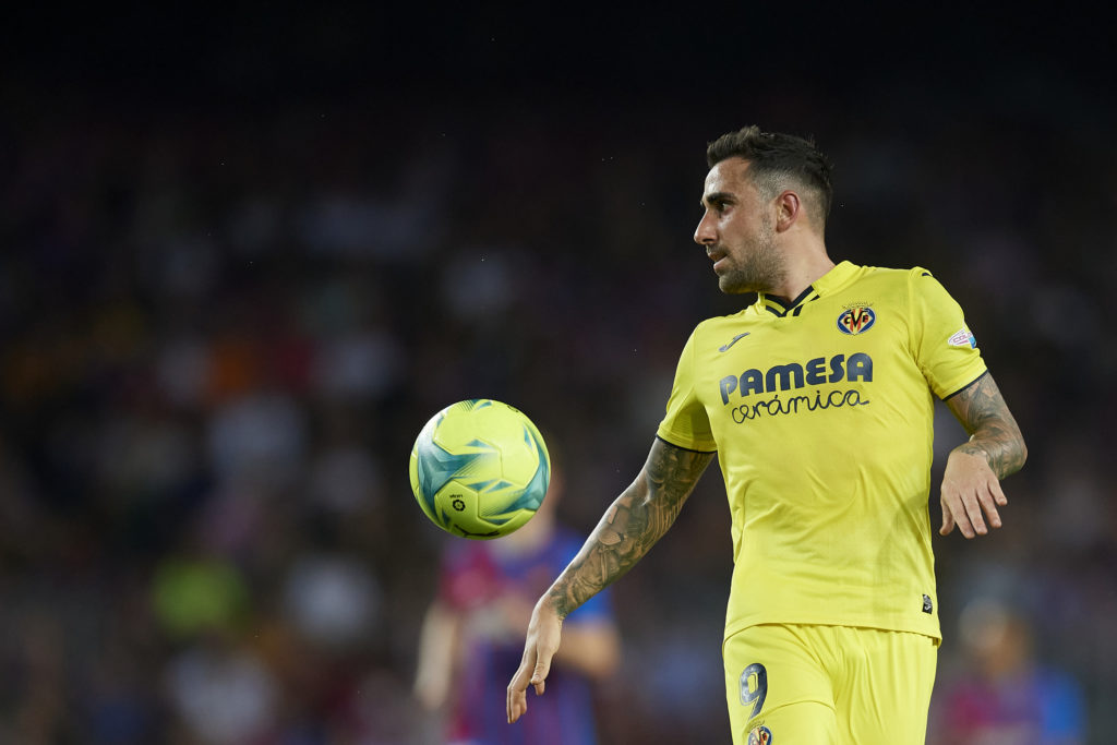 Paco Alcacer of Villarreal inn action during the LaLiga Santander match between FC Barcelona and Villarrea