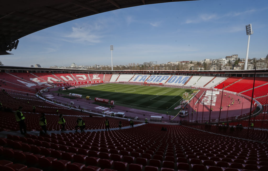 A general view of the Rajko Mitic Stadium in Belgrade