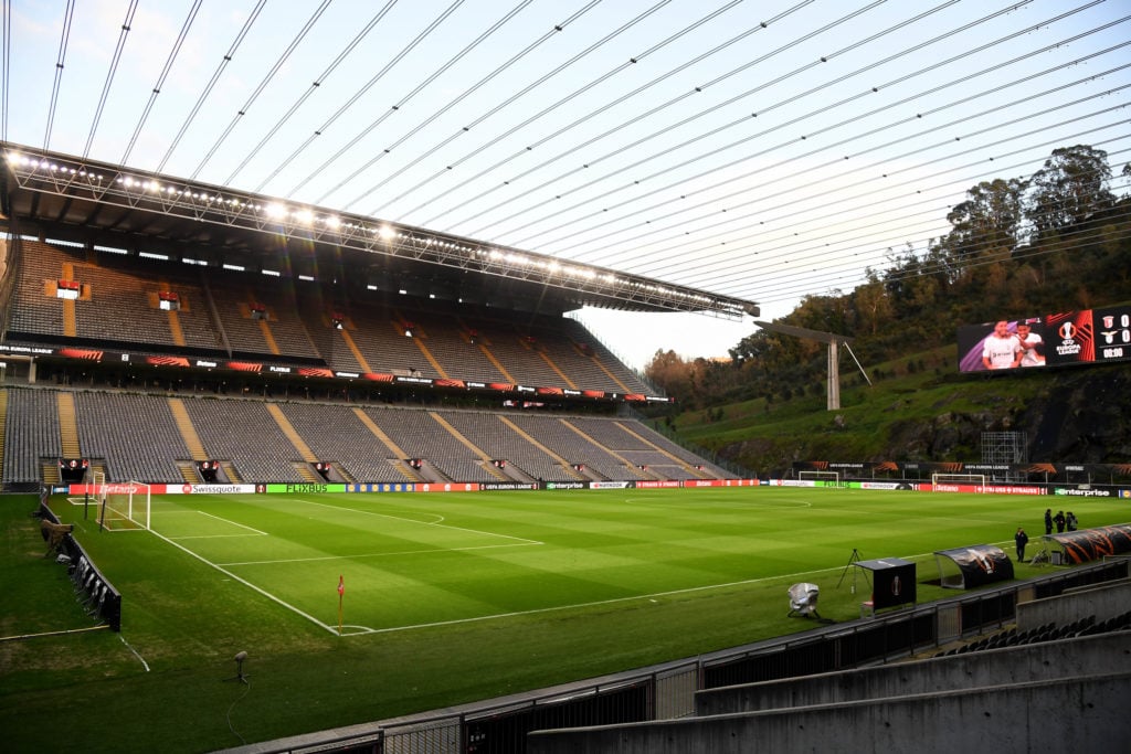 A general view of Estadio Municipal de Braga before the Europa League clash between Braga and Lazio