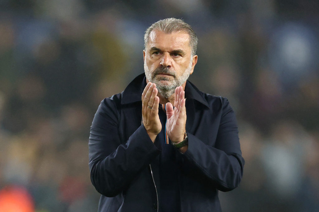 Ange Postecoglou applauds the Nottingham Forest fans after losing to Swansea City in the Carabao Cup