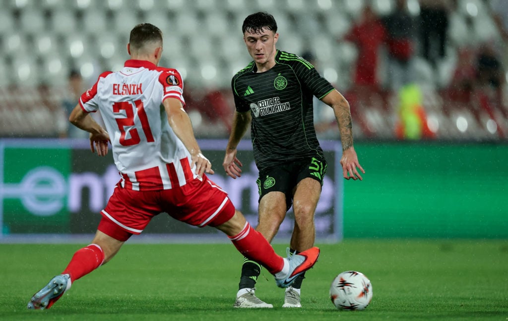 Colby Donovan in action for Celtic against Red Star Belgrade in the Europa League.