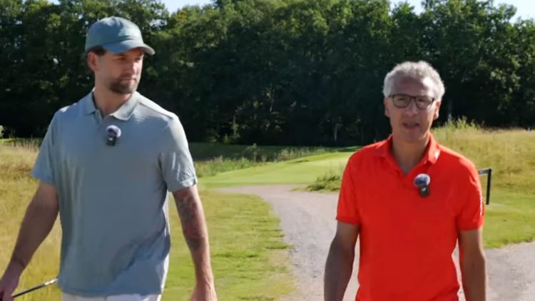 Charlie Mulgrew golfing with Henrik Larsson