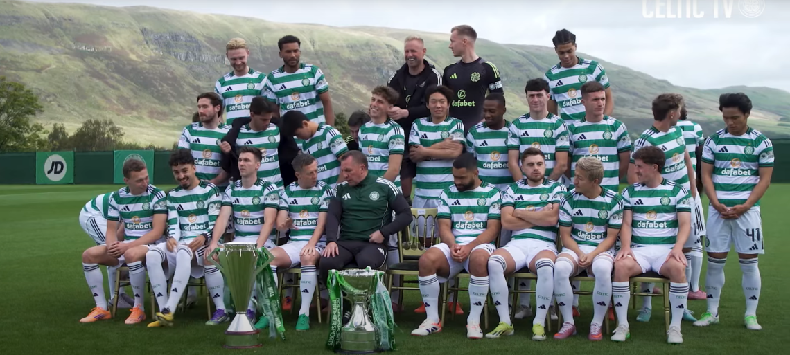 The Celtic squad pose for the 2025/26 squad photo