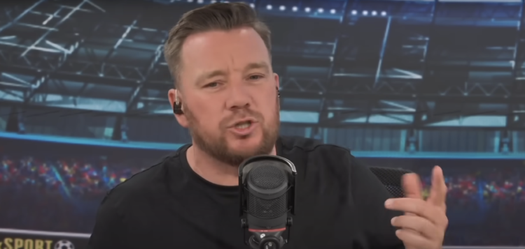 Jamie O'Hara reacts live during talkSPORT radio show in September 2025