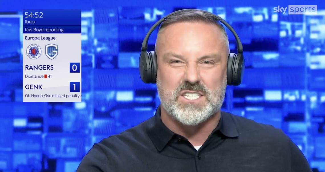 Kris Boyd reacts live on Sky Sports covering Rangers vs Genk