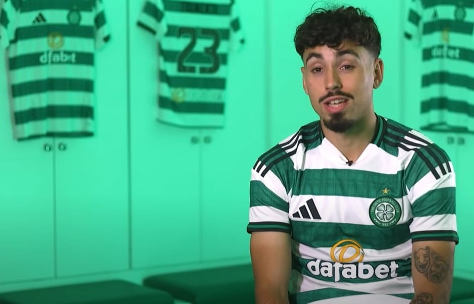 Sebastian Tounekti during his first interview as a Celtic player on the club's social media channels