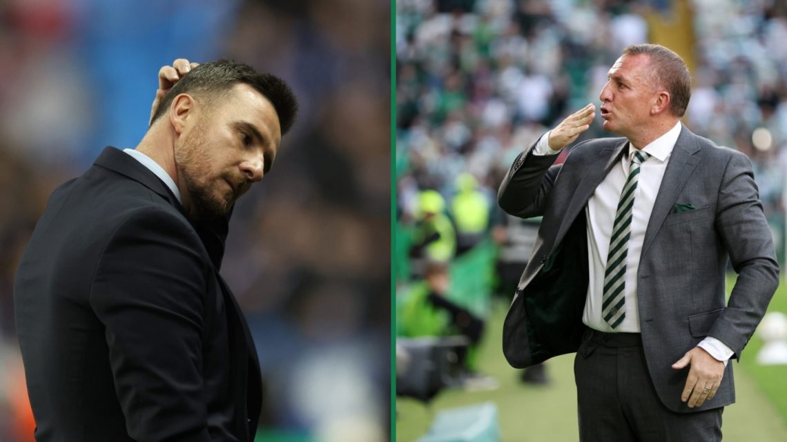 Barry Ferguson looks dejected after Rangers vs Fenerbahce, Brendan Rodgers acknowledges the Celtic crowd before the Champions League qualifier vs K...