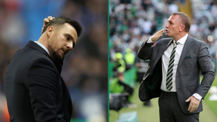 Barry Ferguson looks dejected after Rangers vs Fenerbahce, Brendan Rodgers acknowledges the Celtic crowd before the Champions League qualifier vs K...