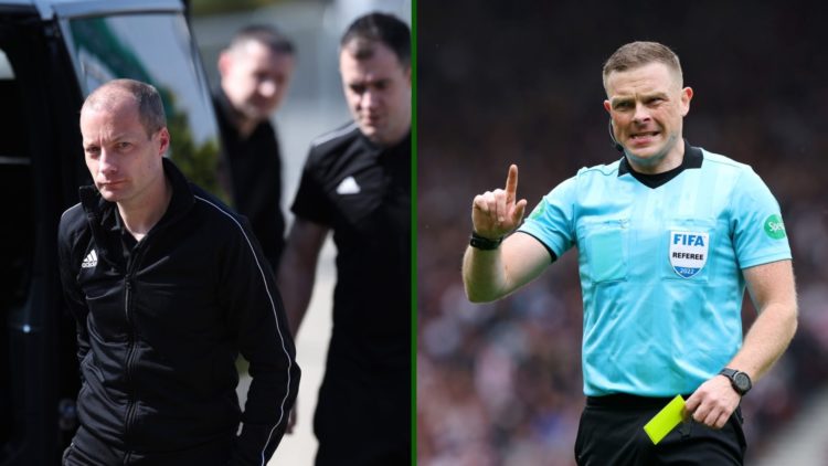 Split image of SFA Head of Referees Willie Collum and SFA official John Beaton.