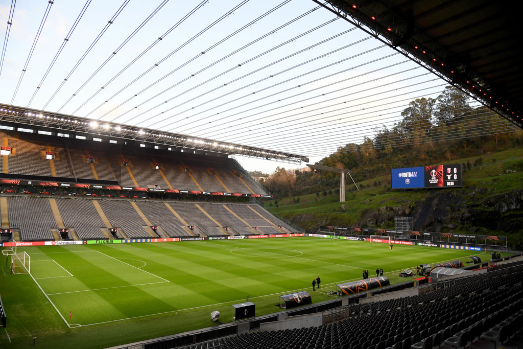 A generial view of Braga's home stadium ahead of their Europa League clash agaisnt Lazio.