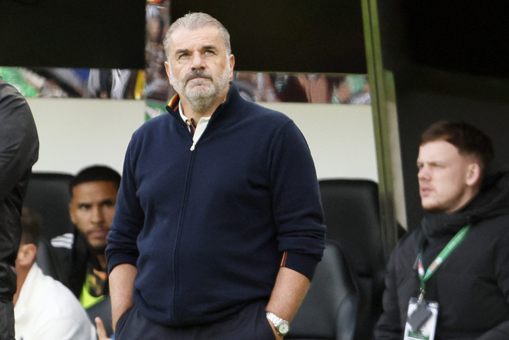 Ange Postecoglou looks dejected during Newcastle United vs Nottingham Forest