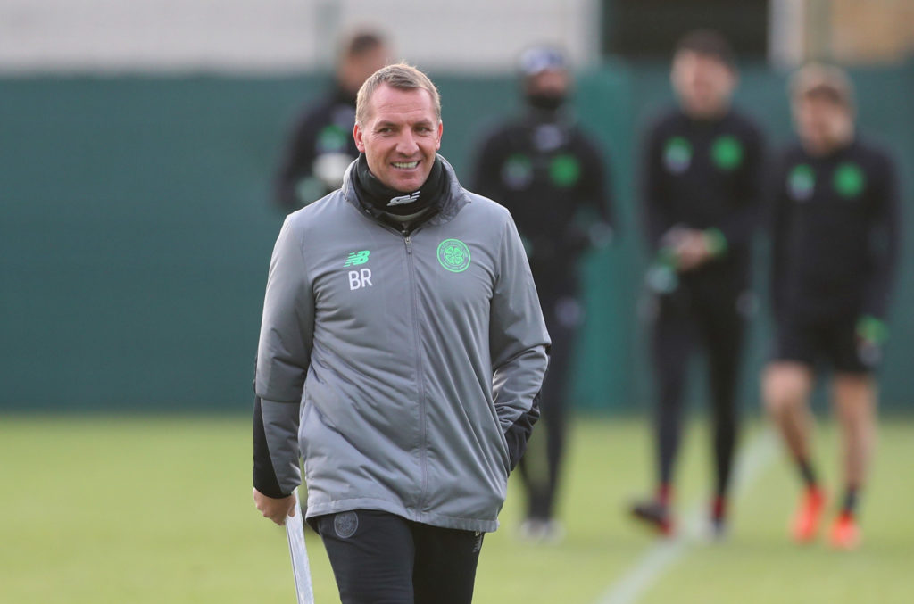 Brendan Rodgers in Celtic training.