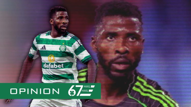 Kelechi Iheanacho in action for Celtic against Red Star Belgrade. Kelechi Iheanacho makes a run during Celtic vs Braga