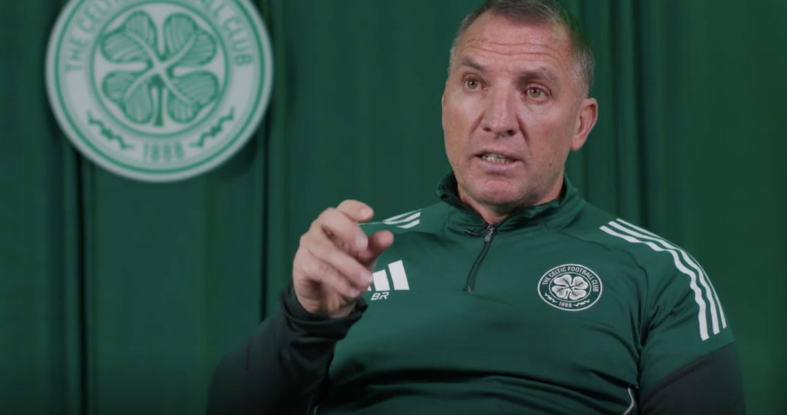 Brendan Rodgers speaks to Celtic TV before Dundee clash in October 2025