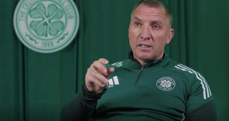 Brendan Rodgers speaks to Celtic TV before Dundee clash in October 2025
