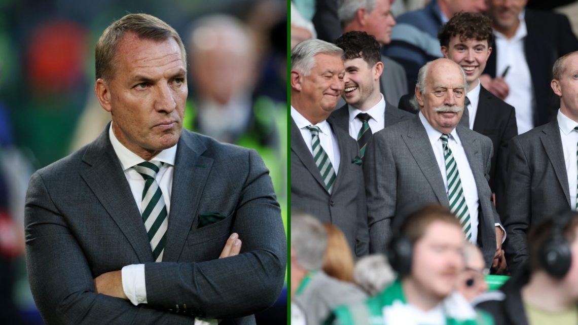 Split image of Celtic manager Brendan Rodgers, Celtic chairman Peter Lawwell, Celtic CEO Michael Nicholson and Celtic shareholder Dermot Desmond.