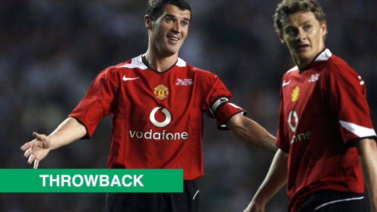 Roy Keane and Ole Gunnar Solskjaer as Manchester United players.