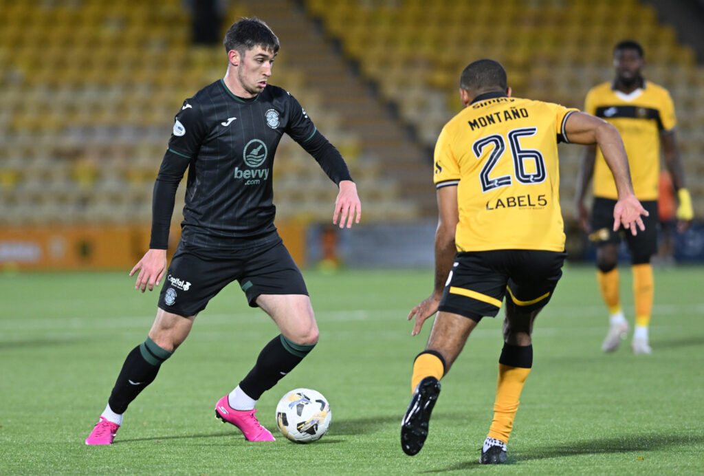 Kieron Bowie in action for Hibernian vs Livingston