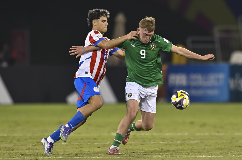 Michael Noonan in action for the Republic of Ireland v Paraguay at the FIFA Under-17 World Cup.