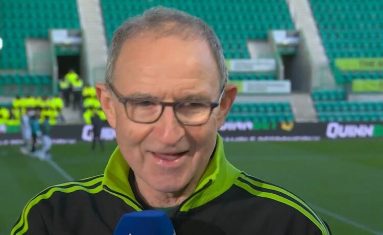 Martin O'Neill speaks to Sky Sports after the win against Hibernian