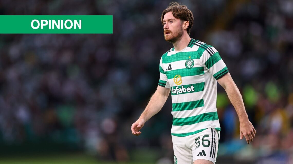 Anthony Ralston of Celtic during the UEFA Champions League Play-offs Round First Leg match between Celtic and Kairat Almaty