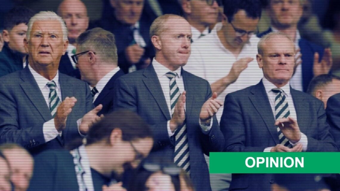 The Celtic board attend the final game of the season against St Mirren in the Scottish Premiership in May 2025