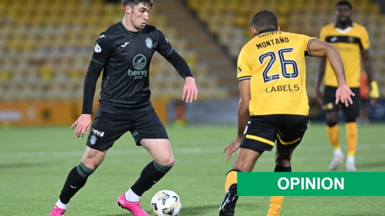 Kieron Bowie in action for Hibernian vs Livingston