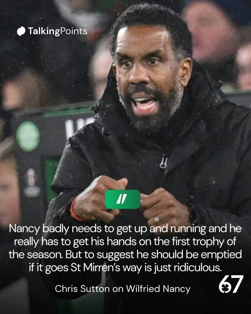 Wilfried Nancy instructs his Celtic side against Roma