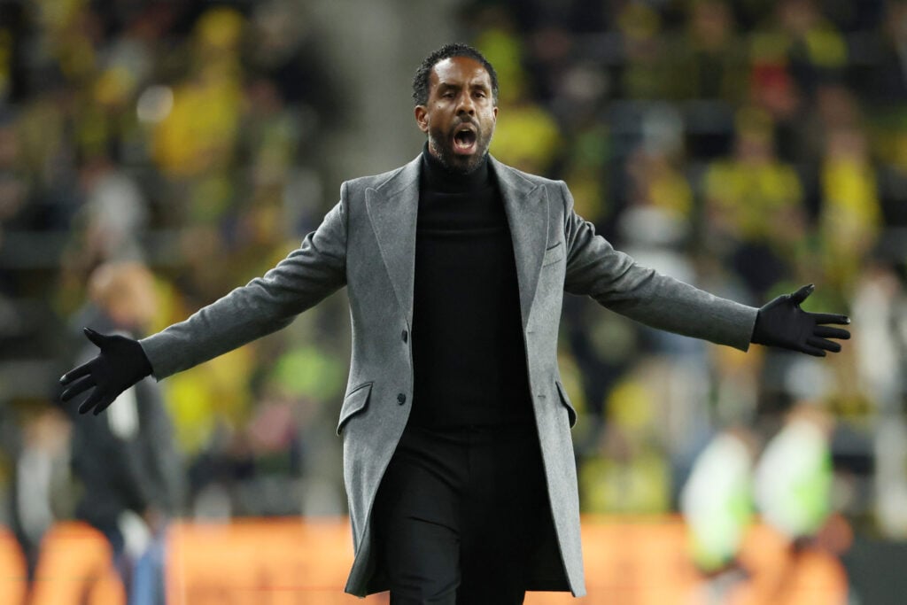 Wilfried Nancy gestures during Columbus Crew v New York City FC