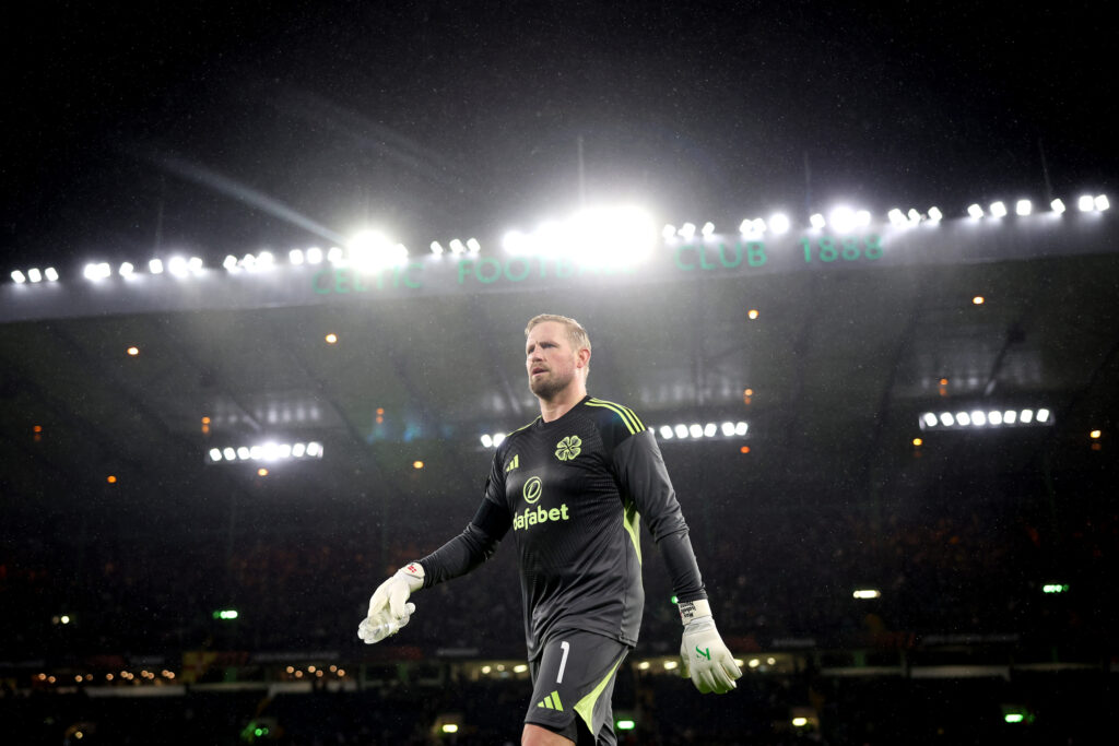 Kasper Schmeichel of Celtic looks on during the UEFA Europa League 2025/26 League Phase MD6 match between Celtic FC and AS Roma