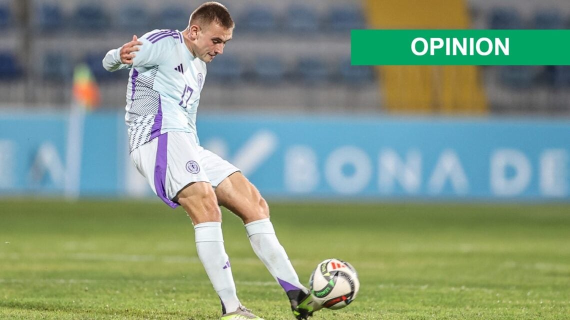 Kyle Ure in action for Scotland U21s vs Azerbaijan U21s