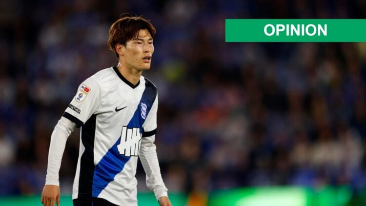 Kyogo Furuhashi of Birmingham City looks on during the Sky Bet Championship match between Leicester City and Birmingham City