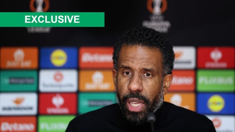 Wilfried Nancy speaks to the media after Celtic's loss against Roma