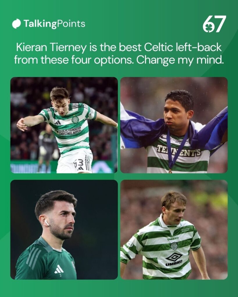 Kieran Tierney, Emiliano Izaguirre, Greg Taylor and Tom Boyd all feature as part of an interactive discussion point